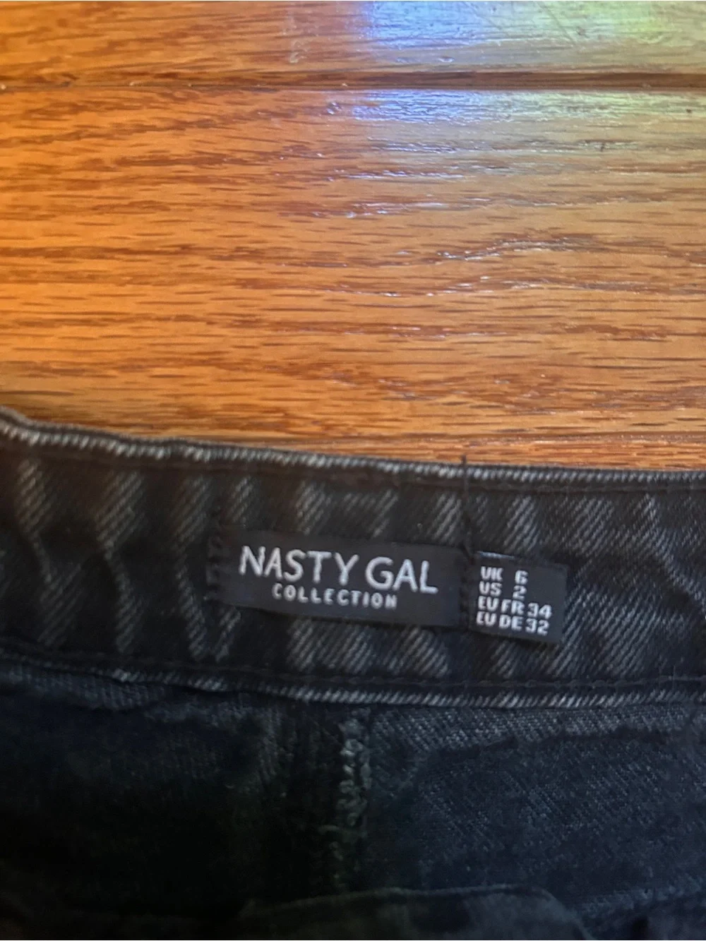 Nasty Gal Washed Black Distressed High-Rise Denim Shorts